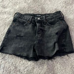 Old Navy High Rise Grey Black Jean Shorts